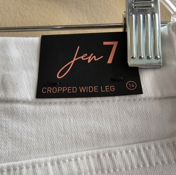 *HP* Jen 7 by 7 for all Mankind Cropped Wide Leg Jeans in White NWT - Picture 6 of 10